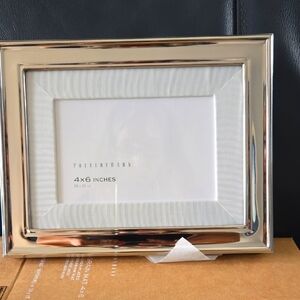 Pottery Barn Silver Picture Frame Modern Accent-BRAND NEW WITH BOX